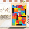 Baby Wooden Tetris Puzzles Toys Colorful Jigsaw Board Kids Children Magination Intellectual Educational Toys For Children Gift