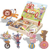 BOHS Five Patterns Magnetic Puzzle and Drawing Toys, Vehicles, Circus, Occupations Dress Up, Face, Palace Building