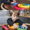 QWZ 7Pcs/Set Colorful Wooden Blocks Toys Creative Rainbow Assembling Blocks Infant Children Educational Baby Unisex Toys Gifts