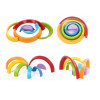 QWZ 7Pcs/Set Colorful Wooden Blocks Toys Creative Rainbow Assembling Blocks Infant Children Educational Baby Unisex Toys Gifts