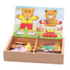 Logwood Baby toy Set Baby Educational Table game Bear Changing Clothes Dressing Jigsaw wooden Puzzles Wooden Toy for Children