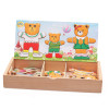 Logwood Baby toy Set Baby Educational Table game Bear Changing Clothes Dressing Jigsaw wooden Puzzles Wooden Toy for Children