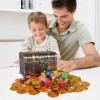 Treasure Hunting Box Children Treasure Box Retro Plastic Large Box Toy Gold Coins and Pirate Gems Jewelry Playset Pack