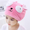 Baby Shampoo Cap Cute Plush Bathing Towel Hair Dry Hat Shower Cap Strong Absorbing Drying Shampoo Cap Kids Children Dry Hair Cap