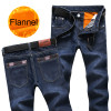 NIGRITY winter Men's Fashion flannel Jeans For Young Men's fleece Pants Casual Straight Trousers plus size 28-40