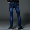 Drizzte Mens Fashion Stretch Denim Jeans Lycra Blue Slim Jean Pants Plus Size 33 34 36 38 40 42 44