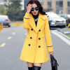 Autumn winter 2024 new fashion women's wool coat double breasted coat elegant bodycon cocoon wool long coat tops LU308