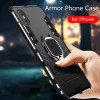 Magnetic Case for iPhone X XR Luxury Metal Magnet Ring Holder Phone Shockproof Back Cover For iphone XS MAX 2 in 1 Phone Shell