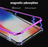 USLION 360 Full Cover Case for iPhone X 8 7 Plus Magnetic Adsorption Metal Cover for iPhone 7 8 Plus Magnet Tempered Glass Case