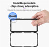 USLION 360 Full Cover Case for iPhone X 8 7 Plus Magnetic Adsorption Metal Cover for iPhone 7 8 Plus Magnet Tempered Glass Case