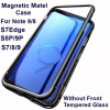 Magnetic Adsorption Phone Case For Samsung Galaxy S9 S8 Plus Note 9 8 Metal Magnet Screen Protector Tempered Glass Flip Cover