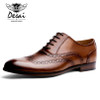 DESAI Brand Full Grain Leather Men Oxford Shoes British Style Retro Carved Bullock Formal Men Dress Shoes Size 38-43