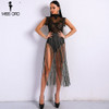 Missord 2018 Sexy Spring and Summer Tassel  Playsuit Lace See Through Glitter Tassel  Bodysuit  FT8901