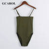 GCAROL Women Euro Style Bodysuits Straps Is Adjustable Sexy Bodysuits Bikini Bottom With Snap Closures Stretchy Basic Jumpsuits