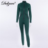 Dulzura front zipper long sleeve hooded jumpsuit 2018 autumn winter women sexy club zip hoodies body suit