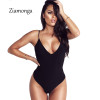 Ziamonga Black Bodysuit Women Jumpsuit Sexy Rompers Spaghetti Strap Body Suit Sleeveless Cotton Bodysuit Women Combinasion Femme