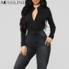 AOSSILIND Autumn long sleeve zipper bodycon sexy bodysuit winter women fashion solid body party club skinny bodysuits