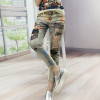 European Station Printing Bronzing Stretch Foot Nine Denim Printed Letter Fashion Trends Elegant Street Lady Jeans