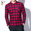 Men's Winter Warm Plush Slim Shirts 24 Colors Striped Plaid Print Shirt For Men Casual Retro Clothes Size M-5Xl
