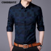 COODRONY Men Shirt Mens Business Casual Shirts 2017 New Arrival Men Famous Brand Clothing Plaid Long Sleeve Camisa Masculina 712