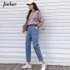 Jielur Harajuku S-5XL High Street Boyfriend Jeans for Women Korean Blue Jean Femme 2018 Plus Size Jeans High Waist Dropshipping