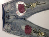 3D Flower Sequin Embroidered Rose Jean Fashion Beading Stretch 2017 Fashion Female Jeans Long Trousers Vintage Pencil  Jeans