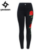 2118 Youaxon New High Waist Black Embroidery Jeans Without Ripped Woman Fashion Floral Denim Pants Trousers For Women Jeans