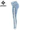2134 Youaxon New Lace Up Jeans Woman Plus Size Stretchy Denim Skinny Pants Trousers For Women Jeans