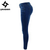 1884 Youaxon Women`s High Street Ripped Knees Strech Low Rise Denim Pencil Skinny Pants Trousers Femme Jeans For Women