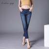 Women Casual Jeans High Waist Ankle Length Jeans Vintage Blue Mom Jeans Fashion Slim Jeans Women 