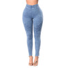 Women Skinny Jeans Leggings Rubber Waistband High Waisted Elastic Denim Pants Solid Push Up Trousers Sexy Bodycon Pencil Pants