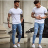 2018 New Men's Ripped Hole Jeans Men Slim Fit Skinny Jeans Pants Brand Wash Cotton Pencil Jeans Homme Hiphop Spijkerbroek Mannen