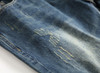 Famous Brand Fashion Designer Jeans Men Straight Dark Blue Color Printed Mens Jeans Ripped Jeans,100% Cotton