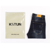 KSTUN Men's Jeans Ripped Striaght Slim Thick Dark Blue Elasticity Painted Soft Biker Jeans High Street Distressed Cowboys Pants