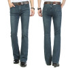  Men's Business Casual Jeans Male Mid Waist Elastic Slim Boot Cut Semi-flared Four Seasons Bell Bottom Jeans 26-36