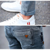 New Korean Style Men Jeans Grey Slim Skinny Man Biker Jeans with Zippers Designer Stretch Fashion Casual Pants Pencils Trousers