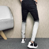 New Arrival Men's Rose Embroidered Slim Jeans Patchwork Fashion Hole Hit Color Jeans Pencil Pants