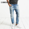 SIMWOOD 2018 Autumn New Hole Jeans  Men Ankle-Length Pants Cotton Denim Trouser  Male Slim Fit Plus Size High Quality  NC017001