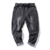 MRDONOO Male loose feet pants Chinese wind to do the old retro washed loose waist jeans B375-K47