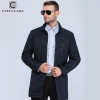 City Class 2016 new mens spring autumn warm coats stand collar bussiness style fashion casual slim trench for male 16512