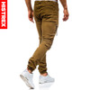 HISTREX 2018 Mens Jeans Brown Coffee Khaki Jean Destroyed Slim Denim Straight Biker Skinny Hiphop Ripped Motorcycle Pant HJ0ZTX#