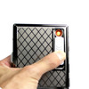 Stainless Steel Cigarette Case with Electronic Rechargeable Windproof Flameless USB Cigarette Lighter