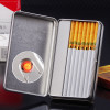 Brand New Cigarette case Holder with Turbo Electric Lighter Windproof Electronic Cigarette Lighter USB Recharge Cigarette Box 