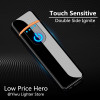 Fingerprint Induction Electronic Cigarette Lighter USB Windproof Turbo Tungsten Encendedor Touch Sensitive Plasma Arc Lighters