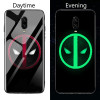 Marvel Venom Deadpool Black Panther Luminous Glass Phone Case For Oneplus 5 5T 6 6T Luxury Silicone Original Back Phone Cover