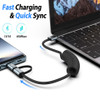 USB Charger USB Type C &amp; Micro USB Spring Coiled Cable 2-IN-1 USB-C Retractable Extension Charger Cable for Samsung Mobile Phone