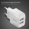 Baseus Mini Dual USB Charger EU Plug Wall Charger Power Adapter Compact USB Charger For iPhone Samsung Xiaomi mi8 Phone Charger