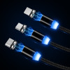 Magnetic LED Micro USB Magnet Charger Cable For iPhone Android Type-C Magnetic Cable Charging Wire Mobile Phone Fast Charge Cord