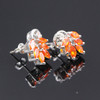 GZJY Elegant party jewelry sets white gold color orange green AAA cubic zirconia&amp;crystal necklace pendant earrings set