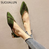 SUOJIALUN 2018 New Fashion Woman Flats Shoes Female Ballet Shoes Slip On Loafers Pointed Toe Casual Espadrilles Zapatos Mujer